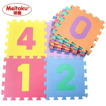 Meitoku EVA skum baby spil Puslespil mat / Antal 0 - 9 Sikringsanlæg gulvmåtte,Hver 30cmX30cmX1CM=12