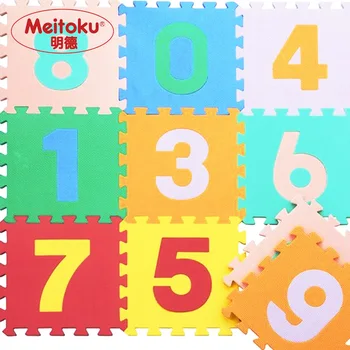Meitoku EVA skum baby spil Puslespil mat / Antal 0 - 9 Sikringsanlæg gulvmåtte,Hver 30cmX30cmX1CM=12