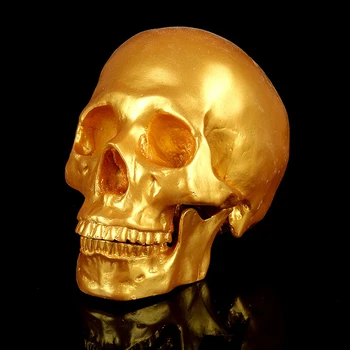 Menneskelige Gold Skull 1:1 Voksen Størrelse Harpiks Kraniet Replica Medicinske Model, Harpiks Håndværk Kraniet Til Dekorative Hjem