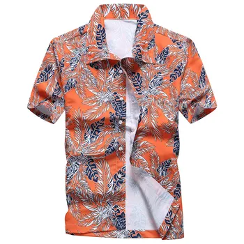 Mens Hawaii-Skjorte 2018 Sommeren Korte Ærmer Trykt Afslappet Strand Shirts Hurtig Tør Løs Camisa Masculina Plus Size XS-5XL XA068