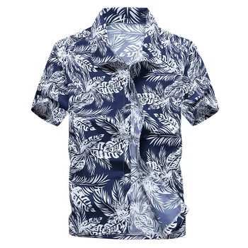 Mens Hawaii-Skjorte 2018 Sommeren Korte Ærmer Trykt Afslappet Strand Shirts Hurtig Tør Løs Camisa Masculina Plus Size XS-5XL XA068