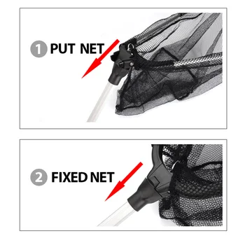 MEREDITH 90cm Folde Fiskeri Net Udtrækkelig Teleskopfunktion Aluminium Stang Super Store Folde Landing Net