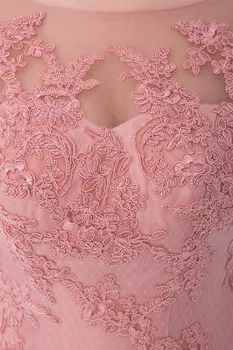 Mermaid Pink Lace Aften Kjoler Lange 2017 Sexet Ryg-Gulv-Længde Tulle Abendkleider Robe De Soiree Kaftan
