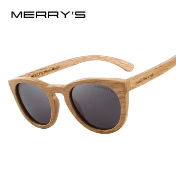 MERRY 'S DESIGN håndlavet Træ-Solbriller Mænd/Kvinder Retro Polariserede solbriller med UV-Beskyttelse S'5268