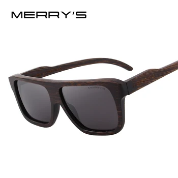 MERRY 'S DESIGN-Mænd Træ-Solbriller-Pladsen Polariserede solbriller HÅND LAVET UV-Beskyttelse S'5066