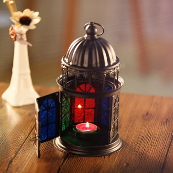 Metal bird cage lysestage dekorative Marokkanske Hænge Lanterne vintage lysestager part romantiske hjem indretning