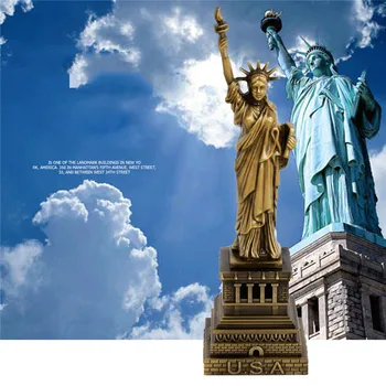 Metal Dekoration Ornamenter Souvenir-Statue of Liberty-Model For Hjem Kontor Indretning Dekorative Håndværk Tabel Figurer Figurer