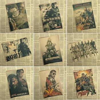 Metal Gear Solid Peace Walker Classic Spil Kraftpapir Plakat Bar, Café, Opholdsstue, Spisestue Væggen Dekorative Malerier
