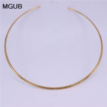 MGUB 316L rustfrit stål smykker krave x cross krave 3mm guld farve justerbar størrelse Mænd og kvinder bære LH541