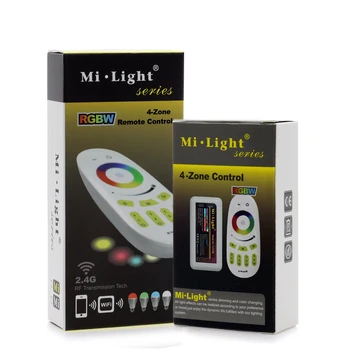 Mi Lys RF 2,4 G RGBW Touch Fjernbetjening + 4stk RGB RGBW Strip Controller Til DC12-24V RGB RGBW LED Strip