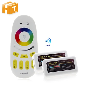 Mi Lys RF 2,4 G RGBW Touch Fjernbetjening + 4stk RGB RGBW Strip Controller Til DC12-24V RGB RGBW LED Strip