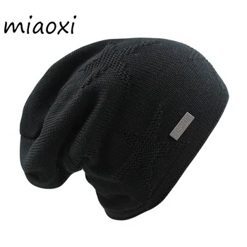 Miaoxi New Høj Kvalitet Mænd Hat Unisex Kvinder Stjernede Vinter Varm Beanies Caps Til mænd strik Tyk Voksen Mærke Mode Hat Bonnet
