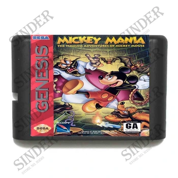 Mickey Mania 16 bit MD Game Card Til Sega Mega Drive Til Genesis