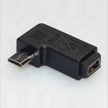 Micro-usb-Mand til Mini-USB-Kvinde 90 270 graders Vinkel Converter Stik data Sync Oplader Adapter til Tablets, Telefoner, Kabel