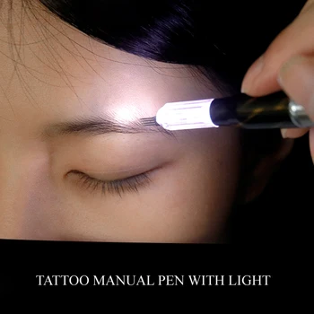 Microblading Tatovering Tilbehør Professionel Vejledning Pen Nål Med LED-Lys Til Tatovering Nål Øjenbryn Makeup artist Værktøjer Kit