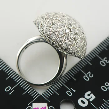 Micropave Crystal Zircon Hvid Krystal Zircon 925 Sterling Sølv Ring Størrelse 6 7 8 9 10 11 A02