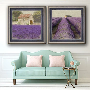 Middelhavet lilla lavendel blomst felt lærred oplag af olie maleri, der er trykt på lærred hjem væg kunst, dekoration billede