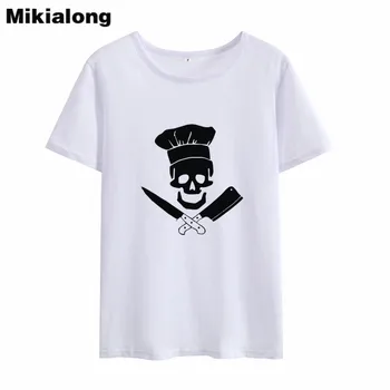 Mikialong Harajuku Skull T-Shirt Kvinder 2018 Sommeren Korte Ærmer Tumblr Sjove T-Shirts Kvinder Bomuld Sort Hvid T-Shirt Femme