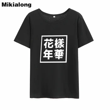 Mikialong Japansk Harajuku T-Shirt Kvinder Top 2018 Korte Ærmer Bomuld T-Shirt Femme Sort Hvid Tumblr Løse Kvinder Tshirt