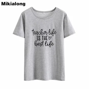 Mikialong Lærer, Som Er Den Bedste Som Harajuku T-Shirt Kvinder 2018 Sommeren Korte Ærmer Bomuld T-Shirt Femme Tshirt Kvinder Toppe
