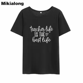 Mikialong Lærer, Som Er Den Bedste Som Harajuku T-Shirt Kvinder 2018 Sommeren Korte Ærmer Bomuld T-Shirt Femme Tshirt Kvinder Toppe