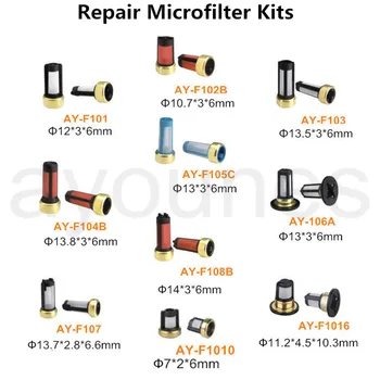 Mikrofilter kit til brændstofindsprøjtning engros i høj kvalitet brændstof injector filter med forskellige former for auto dele gratis fragt