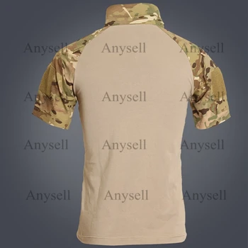 Militær Camouflage Tøj Kort Combat Shirt Digital Camouflage PÅ ACU-FG Multicamo Top Shirt Tøj