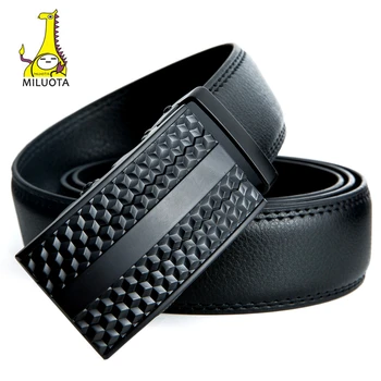 [MILUOTA] Business Bælter til Mænd Ceinture Black Automatisk Spænde Ægte Læder Bælte Mode-Jeans Rem Mærke Bælte 140cm MU501
