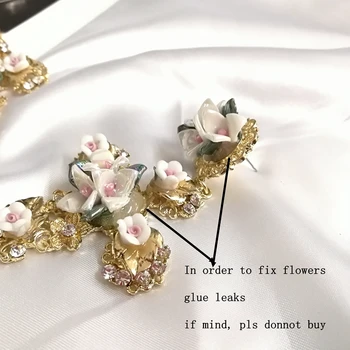 Mimiyagu Barok blomst stort kors øreringe dingle øreringe til kvinder catwalk design stil øreringe smykker