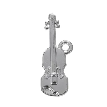 Min form Rhodium Violin Musik musikinstrumenter Vedhæng til DIY Armbånd Engros 60pcs
