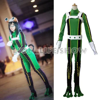 Min Helt den Akademiske verden Asui Tsuyu Uniform Cosplay Kostume, grøn Komplet Sæt