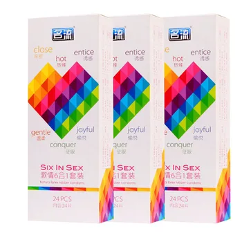 MingLiu 96pcs/4boxes 6 Stilarter Opvarmning Mint ice & Fire Silken Ultra-Tynd Tråd Partikel Kondomer af Latex, Gummi Forsinkelse Sex Produkt