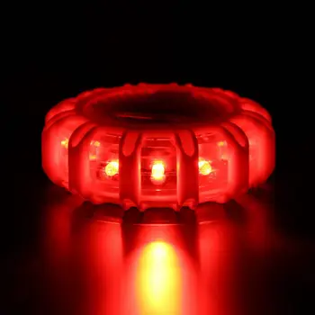 Mini 12* LED Emergency Sikkerhed Flare Red Road Flare Magnet Blinkende Night Lights Vejene Disc Beacon Til Bil, Lastbil, Båd