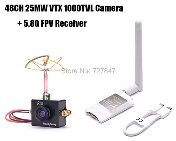 Mini 5,8 G FPV Modtager UVC Video Downlink OTG VR + Readytosky 5,8 G 48CH 25MW VTX 1000TVL FPV Kamera Indbygget Transmitter