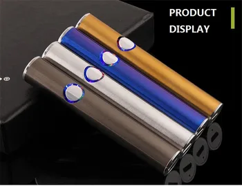 Mini Bærbare FOKUS Metal-USB-Elektronisk Cigaret Lighter Lysende Knap omgivende luft. flammeloes Plasma-Lettere Vindtæt Fakkel ARC Lettere