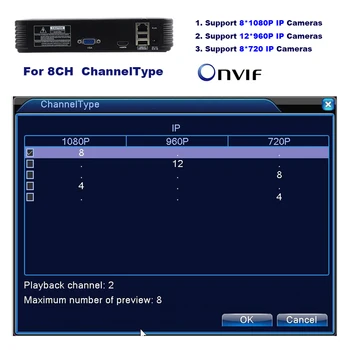 Mini CCTV NVR Full HD 4-KANALS 8Ch H. 264 Standalone DVR Optager Onvif 2.3 For 1080P 720P IP Kamera Overvågning Systemet P2P