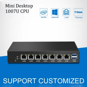 Mini-PC 6 Intel 82583V Gigabit Ethernet LAN Celeron 1007U Mini Industrielle Computer Desktop pfSense Router Firewall Windows 7