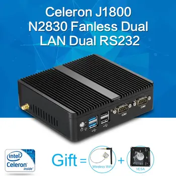 Mini-PC Celeron J1800 N2830 8G RAM 128G SSD dual RS232 dobbelt RJ45 antal 2.58 GHz mini desktop pc Micro Computer HTPC Windows 10/8