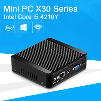 Mini-PC Desktops Core i5 4210Y Dual Cores HTPC Bærbare computere Windows10 Linux VGA HDMI WIFI 4G RAM 128G SSD Micro Computer NUC Nettop