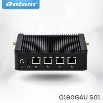 Mini-pc X86 4*Lan Gigabit Qotom-Q190G4U-S01 med celeron J1900 quad core 4*usb-VGA firewall Multi-funktion Pfsense router