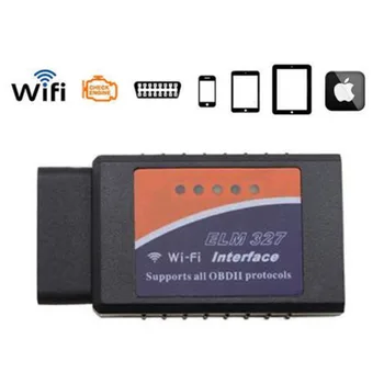 Mini-V1.5 ELM327 WiFi ELM 327 OBDII Bil Diagnostisk Værktøj OBD2 Kode Reader Scanner til Android, PC, IOS WiFi ELM 327