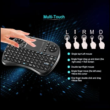 Mini Wireless Keyboard i8 russisk engelsk Version Air Mouse Mini Touchpad QWERTY Tastaturer Lithium batteri Til Android TV BOX
