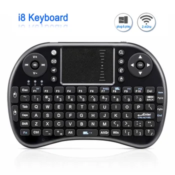Mini Wireless Keyboard i8 russisk engelsk Version Air Mouse Mini Touchpad QWERTY Tastaturer Lithium batteri Til Android TV BOX