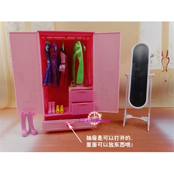 MiniatureFurniture Garderobe til Barbie Doll House Bedste Gave Legetøj til Pige Gratis Fragt