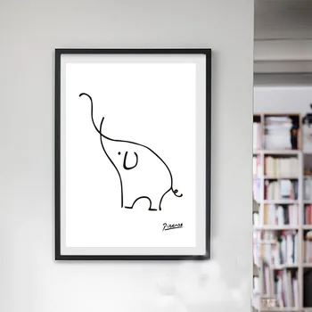 Minimalistisk Pablo Picasso Abstrakt Lærred Maleri Dyr Væg Kunst Olie Plakat Illustration Til Stuen Uden Ramme Home Decor