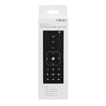 MINIX-NEO A3 hebraisk/engelsk (Valgfrit) Tastatur Ekstern USB Wireless Air Mouse with Voice Input til MINIX Android Windows-TV-Boksen