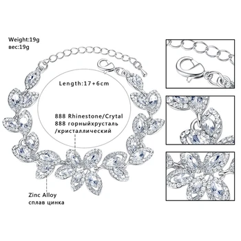 Minmin Blad Krystal Smykker Sæt Brude Armbånd, Øreringe Sæt Afrikanske Perler Smykke Sæt Prom Bryllup Smykker SL046+EH282