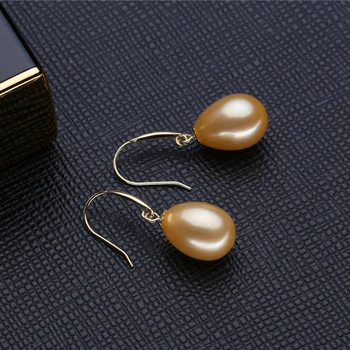 MINTHA 18k guld øreringe guld perle smykker,Antiallergic 18K Guld dråbe øreringe Til Kvinder Mode lange øreringe til kærlighed