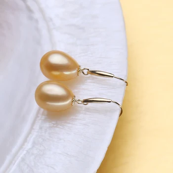 MINTHA 18k guld øreringe guld perle smykker,Antiallergic 18K Guld dråbe øreringe Til Kvinder Mode lange øreringe til kærlighed