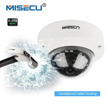 MISECU 2,8 mm Vandalproof H265/H264 48V POE Kamera, 1080P 960P 720P Onvif P2P Motion Detect RTSP-e-mail-alarm Metal POE dome kamera